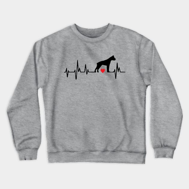 Heart Beat Boxer Dog I Love My Dog Crewneck Sweatshirt by spantshirt